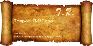 Tompos Rózsa névjegykártya